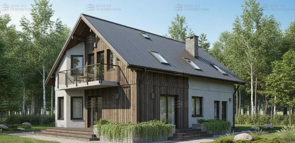 Проект Двухэтажный дом 12 на 12, 150 м2