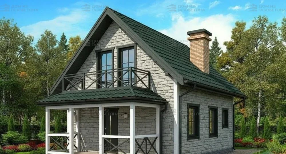 Проект Двухэтажный дом 7 на 7, 61 м2